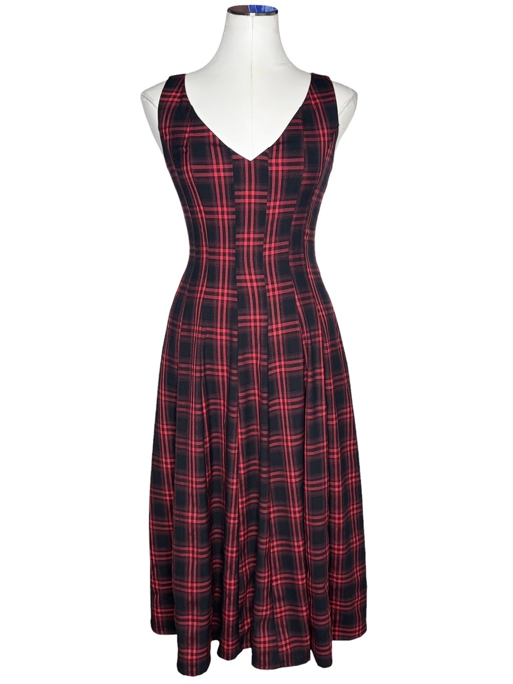 Avec Les Filles Plaid Midi Dress size 6